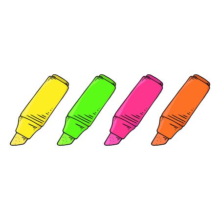 Marker icon. Highlighter. Vector illustration of a highlighter, a marker. Hand drawn felt-tip pen.のイラスト素材