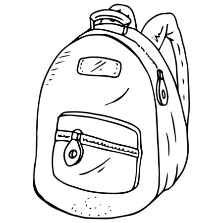Schoolbag icon. Vector illustration of a school backpack. Hand drawn schoolbag.のイラスト素材