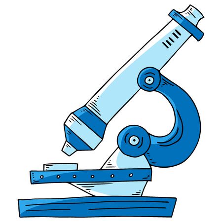 Microscope icon. Vector illustration of a microscope. Hand drawn microscope.のイラスト素材