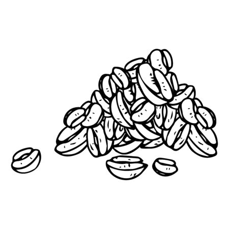 Coffee beans icon. Vector illustration of scattered coffee beans.のイラスト素材