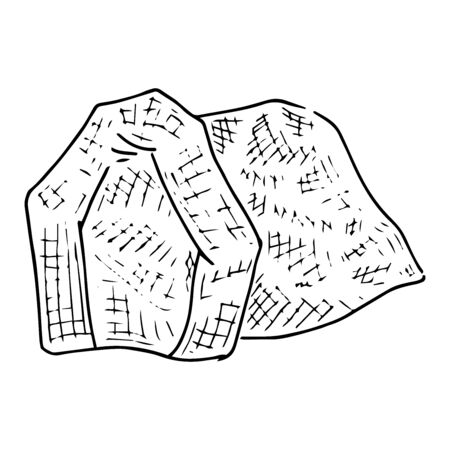 Coffee bag icon. Vector illustration of a fabric bag. Hand drawn food bag.のイラスト素材