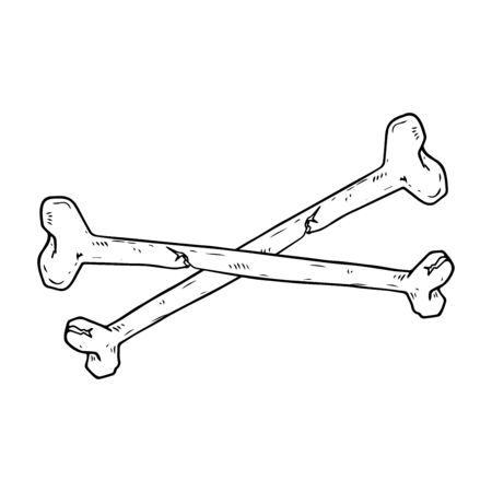 Bone icon. Vector illustration of a bone. Hand drawn human bones.のイラスト素材