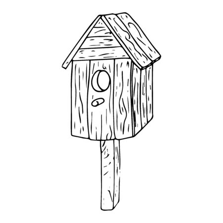 Birdhouse icon. Vector illustration of birdhouse. Hand drawn birdhouse.のイラスト素材