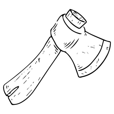 Ax icon. Vector illustration of a garden ax. Hand drawn small ax.のイラスト素材