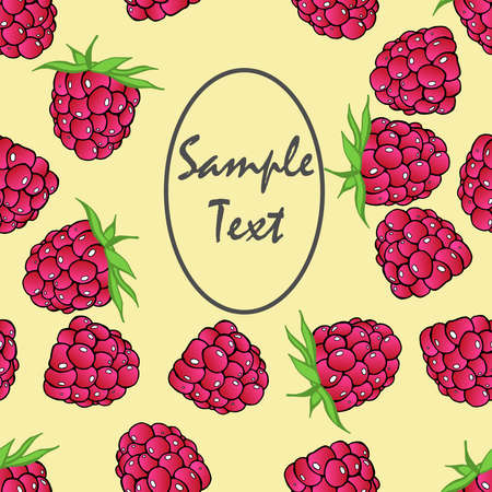 Seamless pattern from raspberry. Vector of a seamless  pattern raspberry. Hand drawn raspberries.のイラスト素材