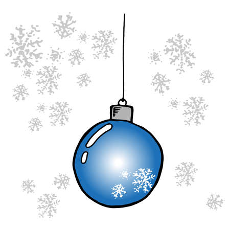 Christmas ball hand drawn. Vector illustration of christmas decoration ball. Christmas ball icon.のイラスト素材