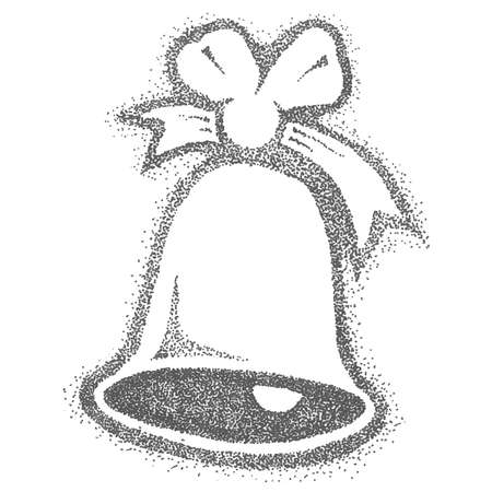 Christmas bell with a bow on a white background. Christmas decor. New Year decoration on the Christmas tree.のイラスト素材