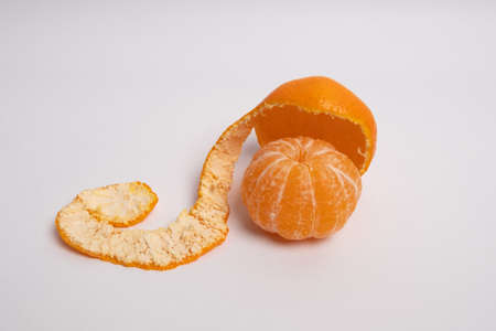 Mandarin studio image. Tangerine with peel.