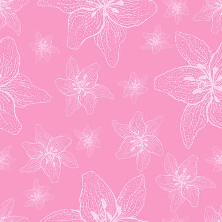 Flowers seamless pattern. Romantic background from beautiful flowers. Floral seamless background for Valentine's Day.のイラスト素材