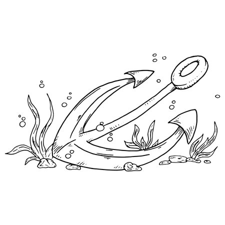 Anchor icon. Vector anchor at the bottom.のイラスト素材