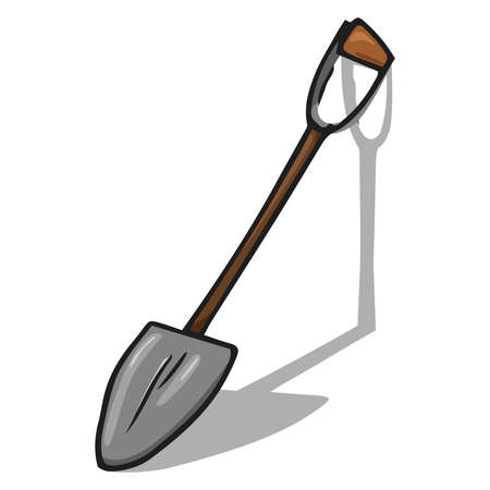 Vector shovel for the garden. Hand drawn shovel.のイラスト素材