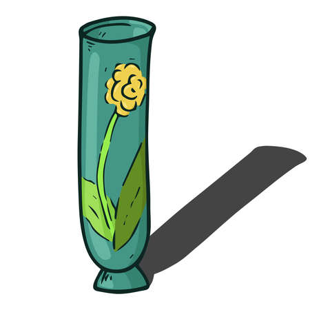 Vase with spring flowers on Holiday. Vector illustration of daffodils in a vase.のイラスト素材