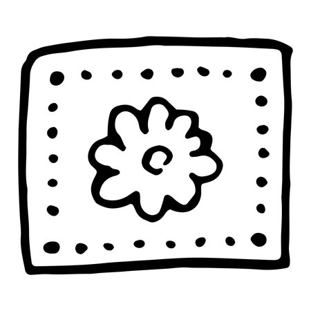 Flower emblem. Vector illustration for children.のイラスト素材
