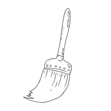 Brush icon. Vector illustration of a brush for painting walls. Paint brush hand drawn.のイラスト素材