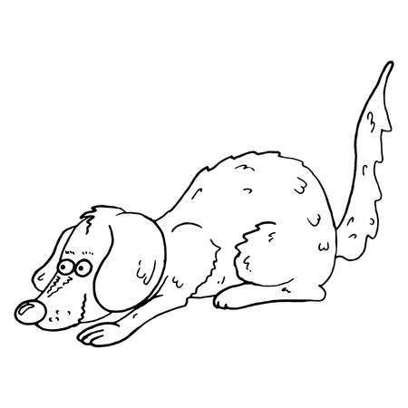 Puppy funny sketch. Vector illustration of a cartoon dog.のイラスト素材