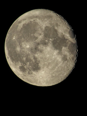 Moon Closeup Showing the Details of Lunar Surface at Night. Vertical photo.の写真素材