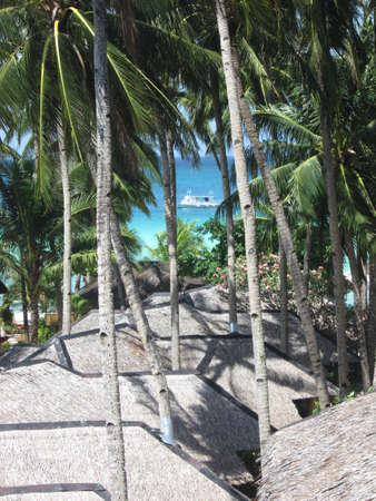 View above one of resorts on Boracay Philippinesの写真素材