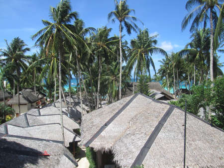 View above one of resorts on Boracay Philippinesの写真素材