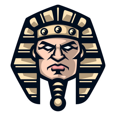 Professional logo Egyptian Pharaoh, sport mascot.のイラスト素材