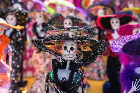The catrinas are formed for the dead men's holiday.の写真素材