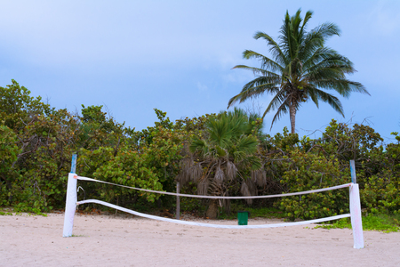The beach volleyball court is alone.の写真素材