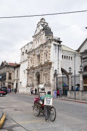 Quetzaltenango Guatemala - October 08 2019: Cathedral of Quetzaltenango.のeditorial素材