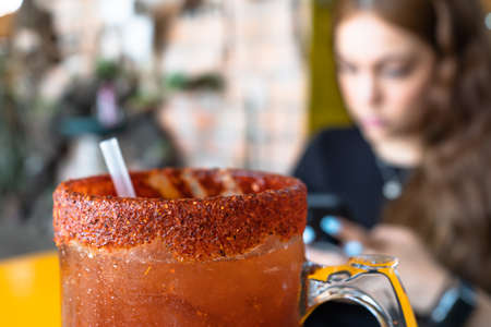 Michelada is a typical Mexican drink.の写真素材