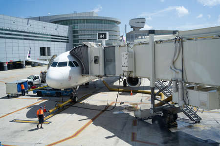 Miami Florida United States of America - September 11, 2021: Miami International Airport, Workers...