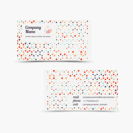 Business card template, abstract triangle background.のイラスト素材