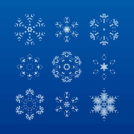 Decorative christmas snowflakes icon set.のイラスト素材