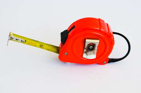 Orange Cartridges Meters on white background.の写真素材