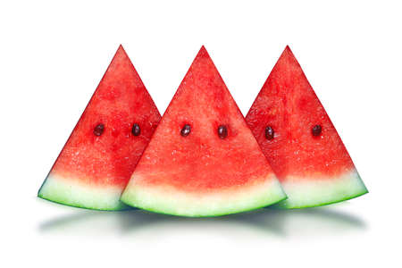 Sliced ââwatermelon isolated on white backgroundの写真素材