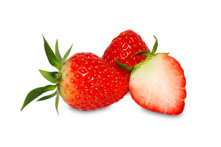 Strawberry isolated on white background,  With clipping pathの写真素材