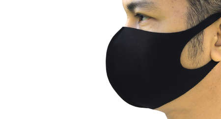 Asian people wear masks to protect the corona virus from a white background, prevent infection, airborne respiratory illness such as flu, Covid- 2019の写真素材