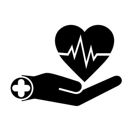 Health icon with heart sign, Health insurance, Customer vector, Medical Services Icons,のイラスト素材