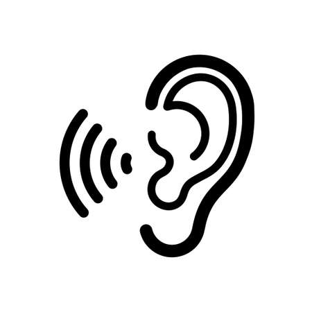 Universal access icon, hearing icon, accessibility icon, vectorのイラスト素材