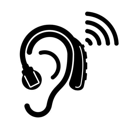 International ear day ear sketchmedical vector, vector illustration of ear hearing aid icon, universal access icon, hearing aid icon, accessibility iconのイラスト素材