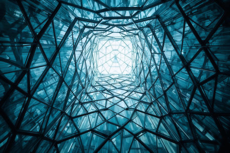 3D rendering of abstract geometric composition,digital art works. 3D illustration.の素材