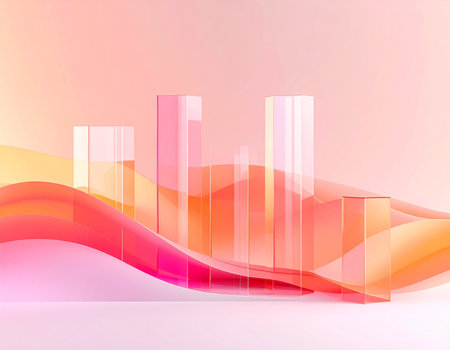 abstract background with colorful 3d glass cubes. Vector illustration.の素材