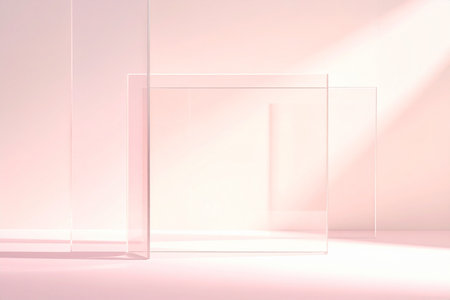 Abstract interior background, empty showcase for exhibit, 3d render illustrationの素材