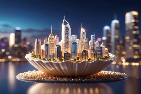 3D model of the city in the form of a saucerの素材