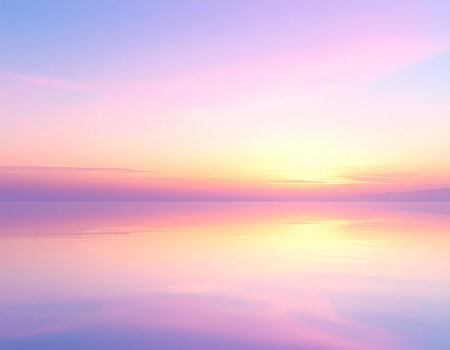 Colorful sunset over the sea. Colorful sky and water reflectionの素材
