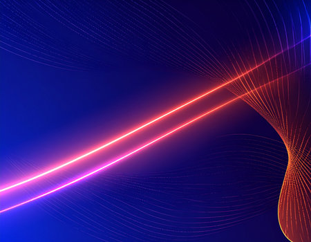 Abstract background with glowing lines. Vector illustration for your design. Eps 10の素材