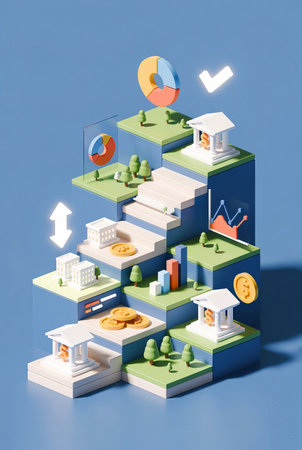 3d illustration of the concept of growth, increase and development of the business.の素材