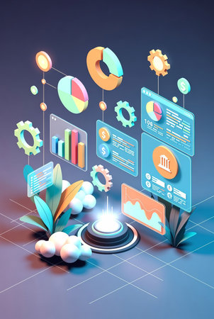 3d isometric business infographics. Vector illustration. Eps 10の素材