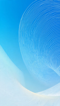 abstract background with blue waves and white lines on a blue backgroundの素材
