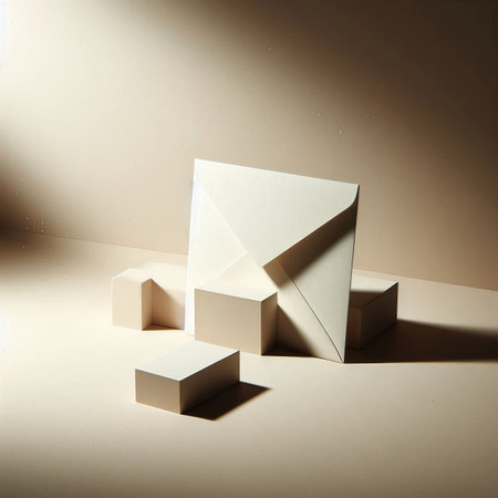 Mockup for branding identity and design. Set of white cardboard boxes on a light background.の素材