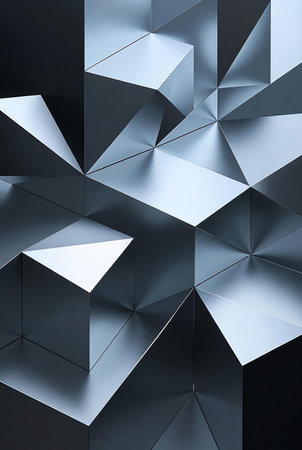 Abstract 3d rendering of polygonal shape. Futuristic background with polygonal shape.の素材