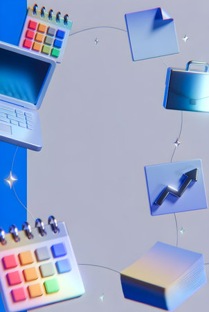 3d rendering of business people working on laptop computer. Teamwork conceptの素材