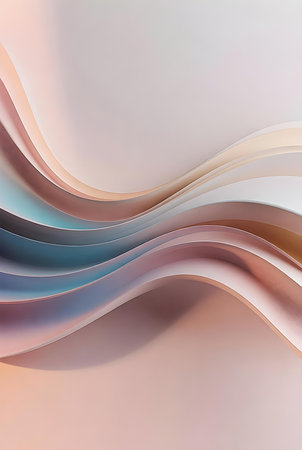 Abstract background with curved lines in pastel colors. 3d renderの素材